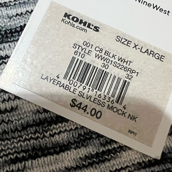 Nine West Layerable Sleeveless Mock Neck Women's XL Space Dye Knit Sweater New - Picture 4 of 6
